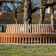 Tulip tree benches at the Bundwiese/ Arnegg village square site