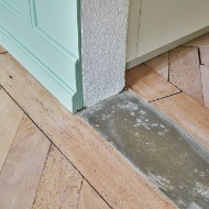 Close-up of the floor of the converted apartment building in Rorschach