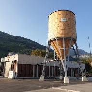 Wooden silo and salt storage hall, winter services base Sion, Canton Valais 