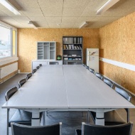 Interior view of the meeting room in the temporary office building<br/><br/>