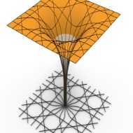 Im parametrischen Modell werden die Achsen auf die Fläche projiziert