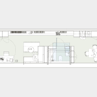 Different living zones are clearly defined within a timber module