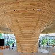 Oak cladding Apple Store Bangkok