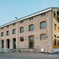 Das historische Kornhaus im Sonnenuntergang