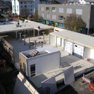 Montage des Migrosprovisoriums Amriswil