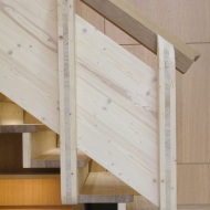 The staircase is also made entirely of wood and radiates warmth.