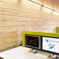 Büroräumlichkeiten ausgestattet mit Säntis Strukturholz