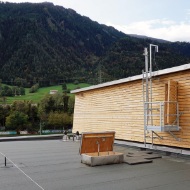 Siloanlage Chur Nahaufnahme Dach mit Aufgang