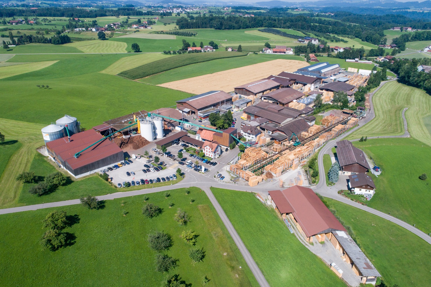 Luftaufnahme vom Erlenhof-Areal im Jahr 2017