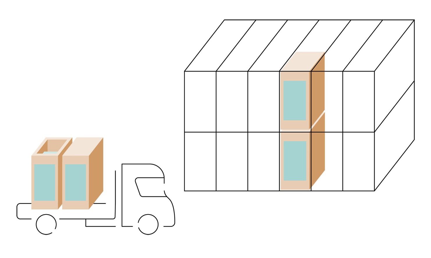 Transport und Installation des Liftmoduls auf der Baustelle durch Blumer Lehmann