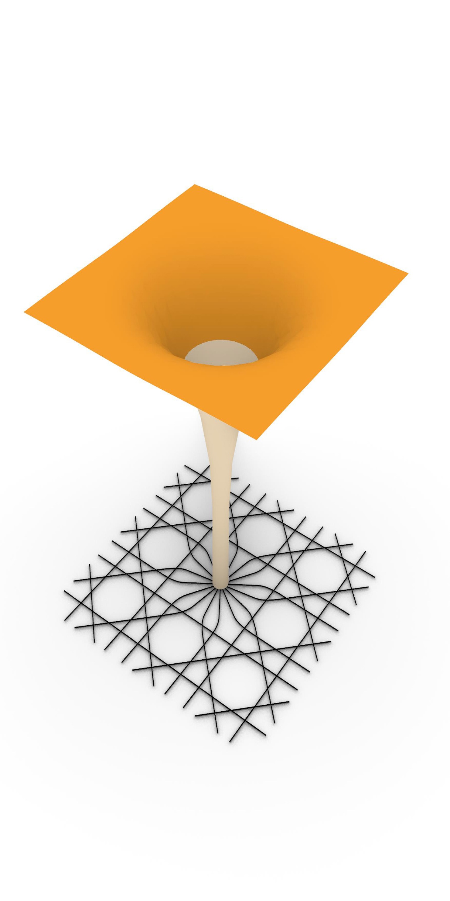The parametric model shows the supporting axes in the layout and a curved surface