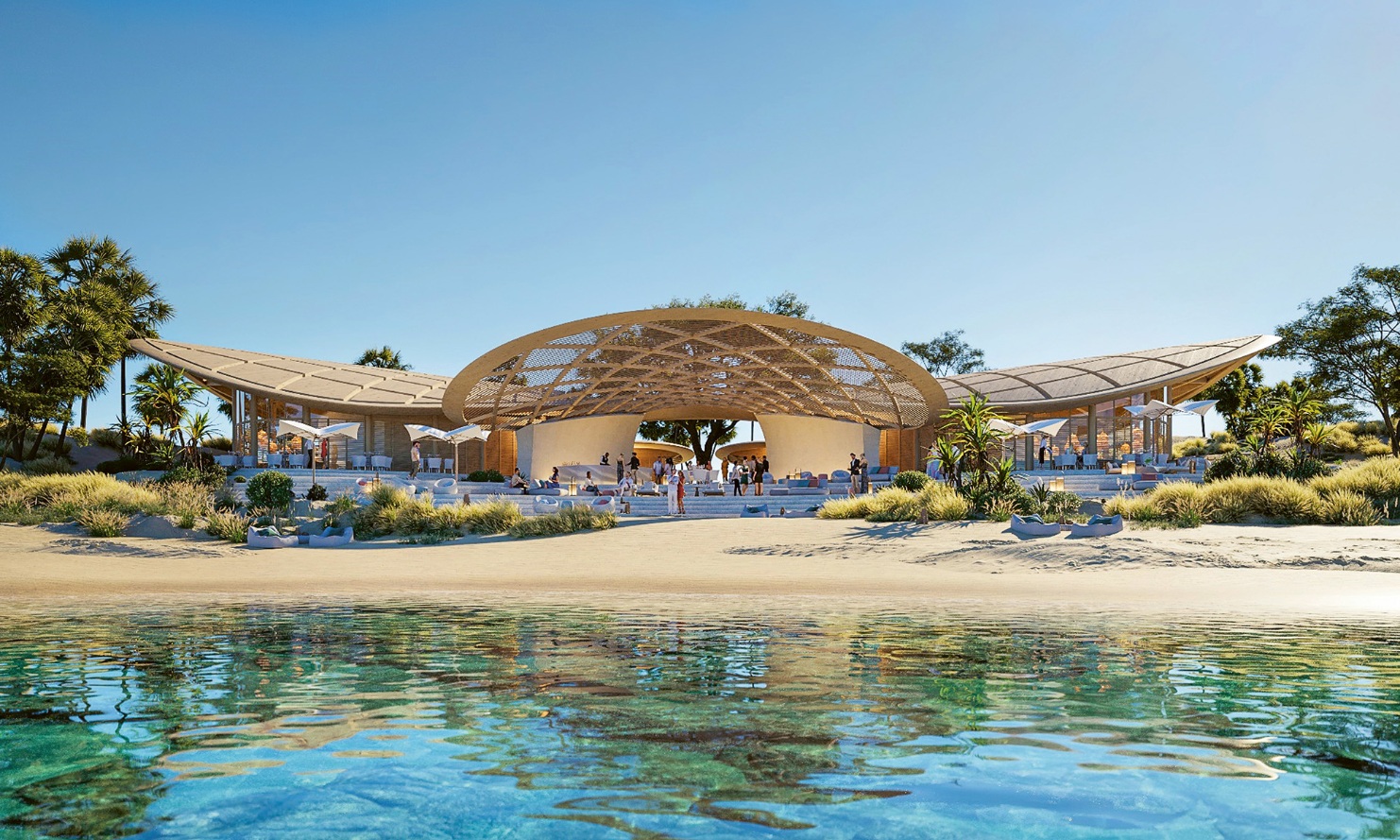 Visualisierung des Golfclubhaus Shura Island