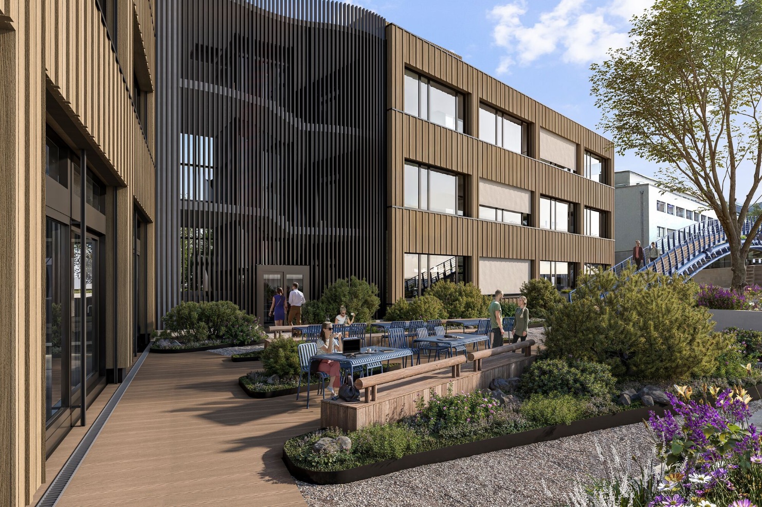 Visualisierung des Büroneubaus von Intamin Amusement Rides