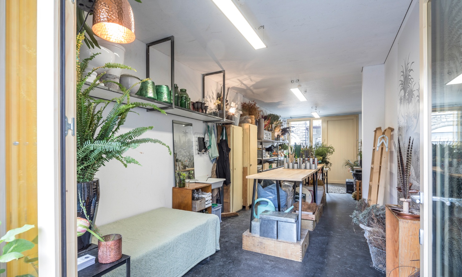 Photograph of the interior finishing of a creative space in the Lattich building in St. Gallen