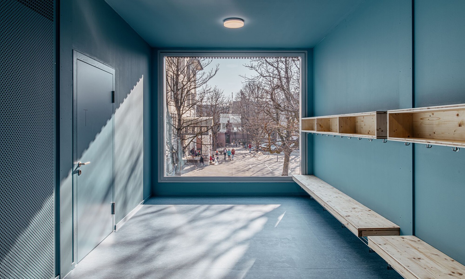 Garderobe im Schulmodulbau Modular W in Winterthur