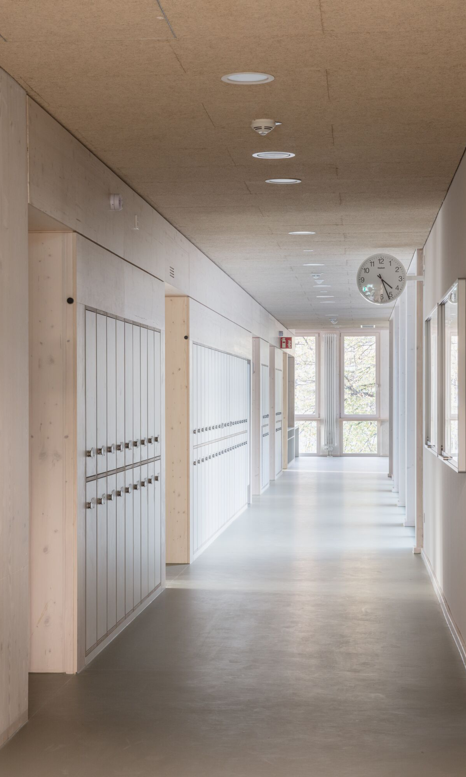 Aisle in the school in wooden construction in Dresden