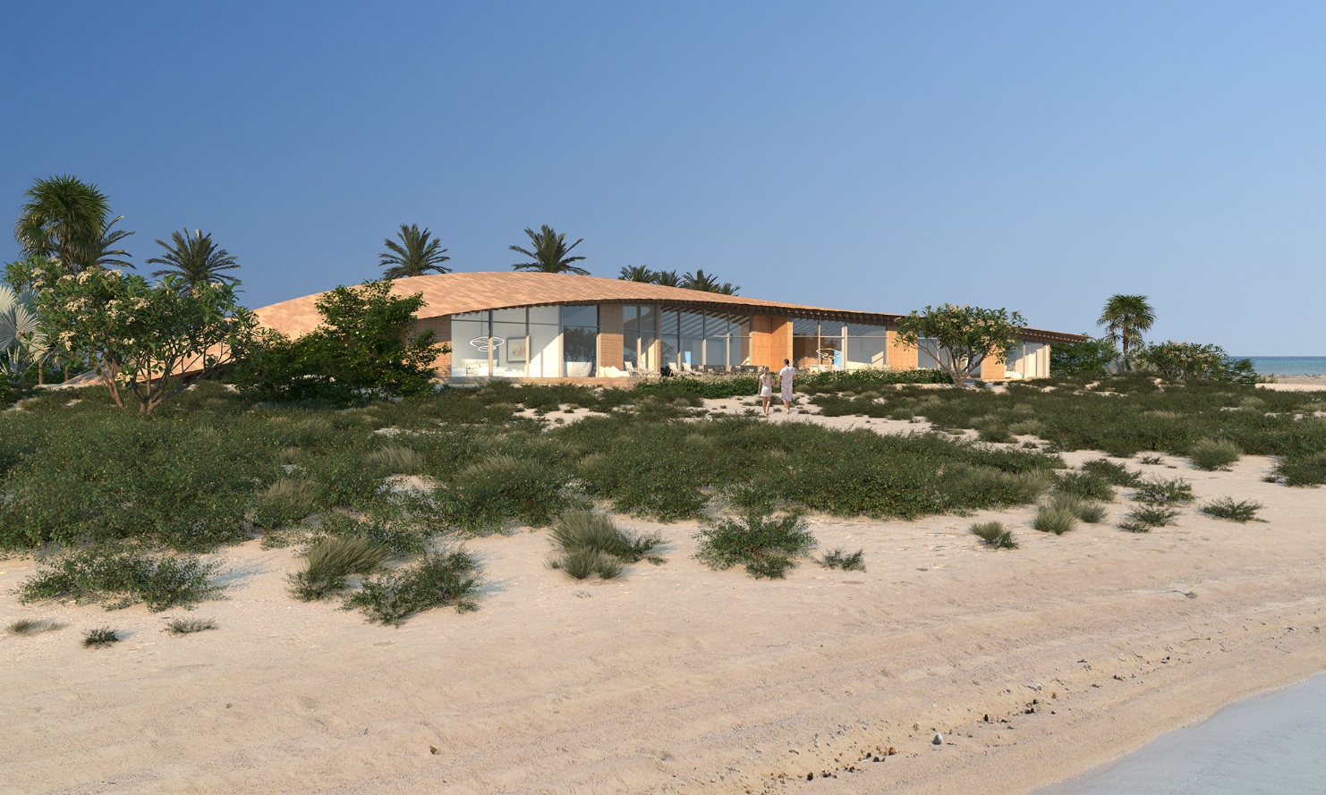 Four-bed villa at Ummahat Island Resort in the Red Sea, designed by Japanese architect Kengo Kuma