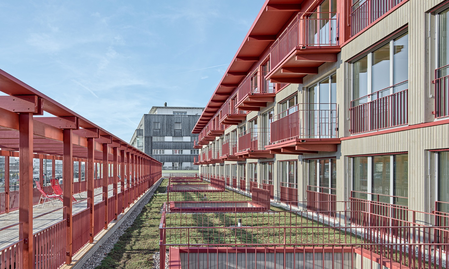 Vue extérieure du nouvel immeuble de bureaux et de logements "Baggiwood