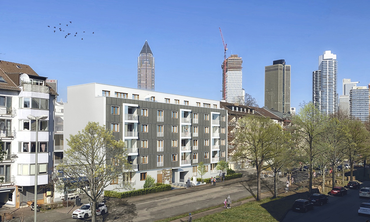 Visualisation of the Frankenallee residential development in Frankfurt