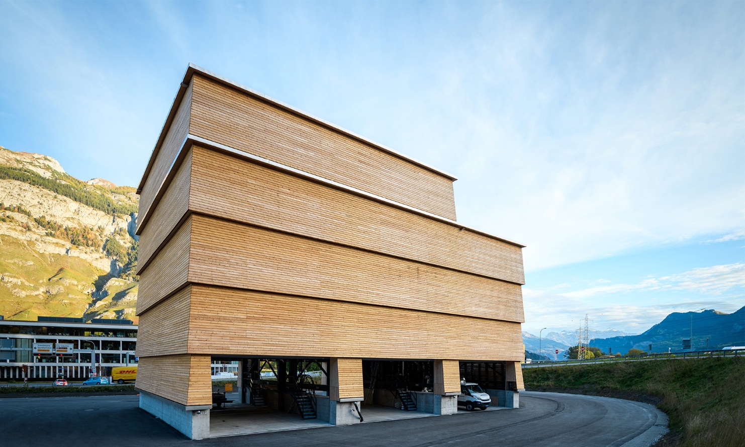 Siloanlage Chur Gesamtansicht mit geöffneten Toren