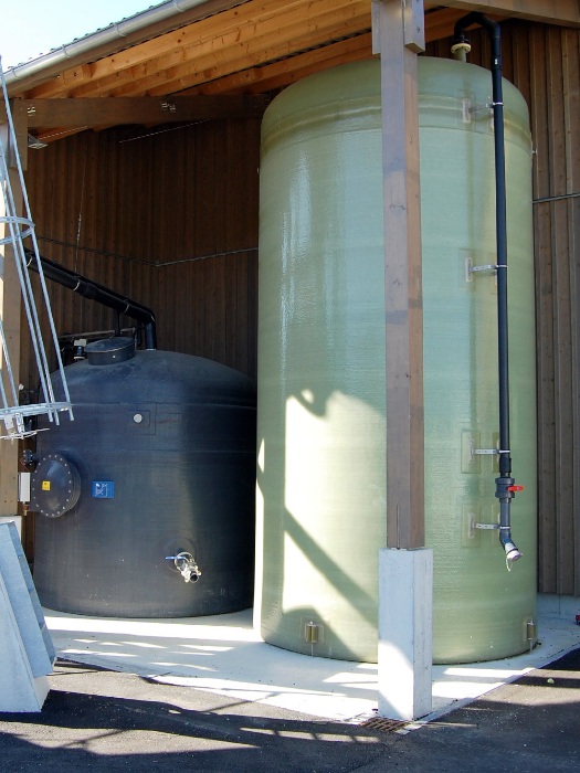 Efficient fully automated brine generator and brine storage tank at the Bad Rappenau winter service facility in Germany