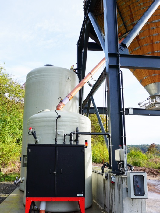 Soletechnik mit Silo-Salzlöseanlage Vario, Soleerzeuger, Sole-Tankanlage und Steuerschrank