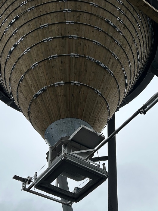 Nahaufnahme des Rundsilos in Eberstein