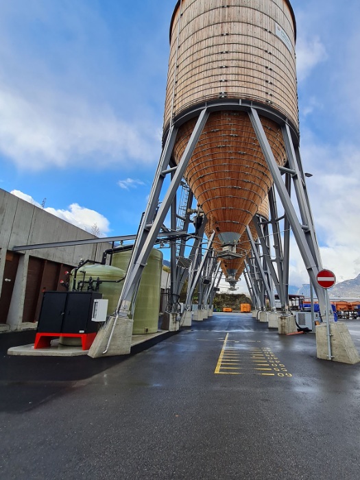 400 Kubik Silos mit Soleerzeuger der Winterdienstanlage Sion