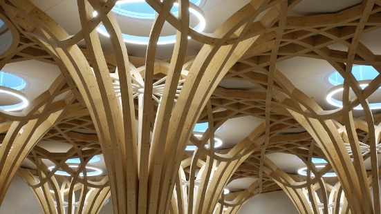 Dachstruktur der Cambridge Mosque 