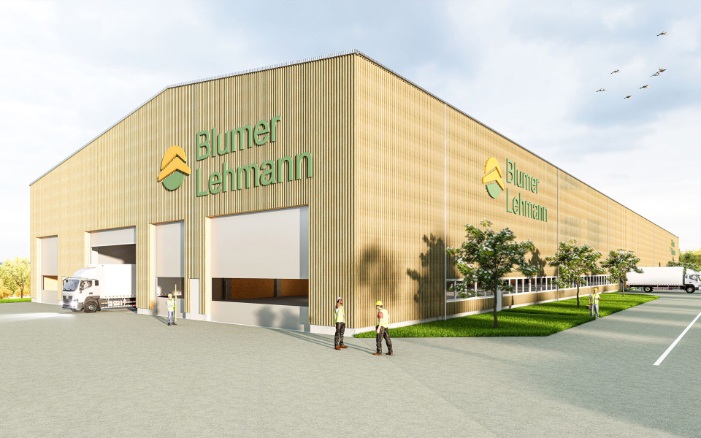 Visualisierung des neuen Produktionsstandorts in Deutschland von Blumer Lehmann
