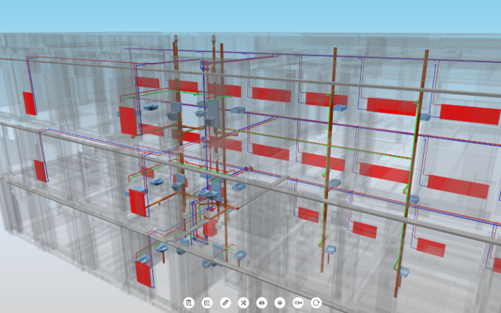 3D BIM planning model of the Lattich modular construction