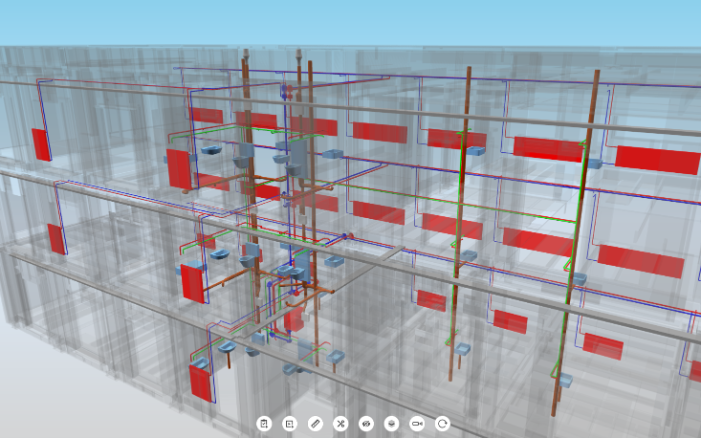 3D-Planungsmodell BIM des Modulbaus Lattich 