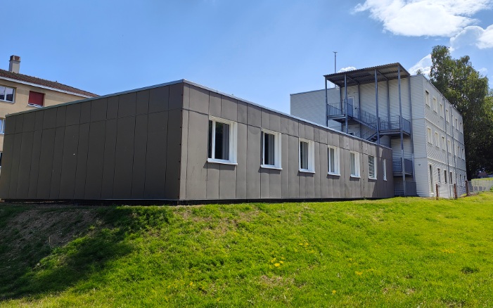 Exterior view of the refugee centre in Nyon