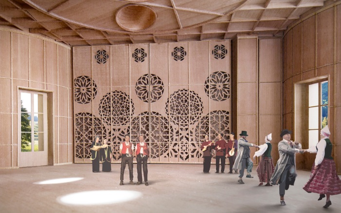Visualisation of the sound house from inside
