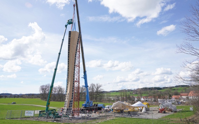 Construction de la tour panoramique pour le salon horticole national de Wangen