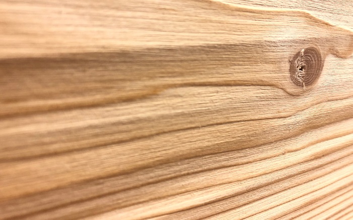 Gros plan d’une surface en bois brossé avec des anneaux annuels clairement reconnaissables