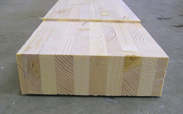 Cross-laminated timber sleepers lying on the ground
