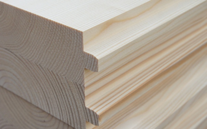 Close-up of horizontal solid timber planks
