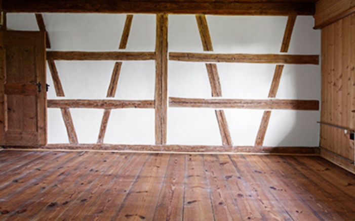 Interior of a room finished with repro profiled timber