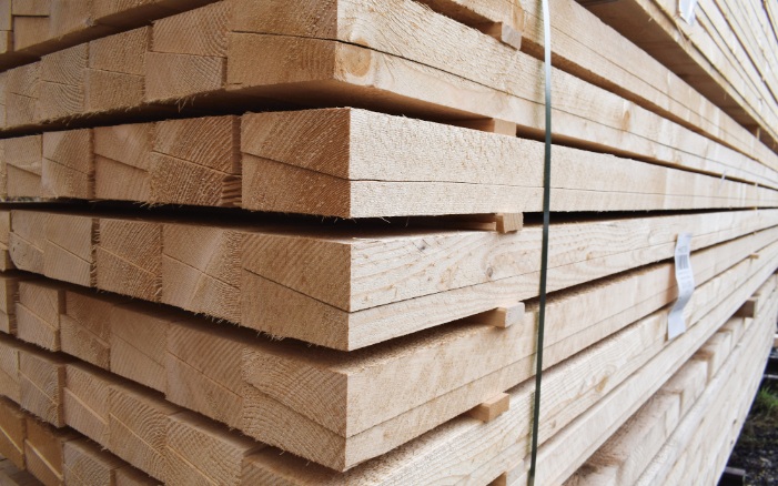 Close-up of a stack of fascia boards