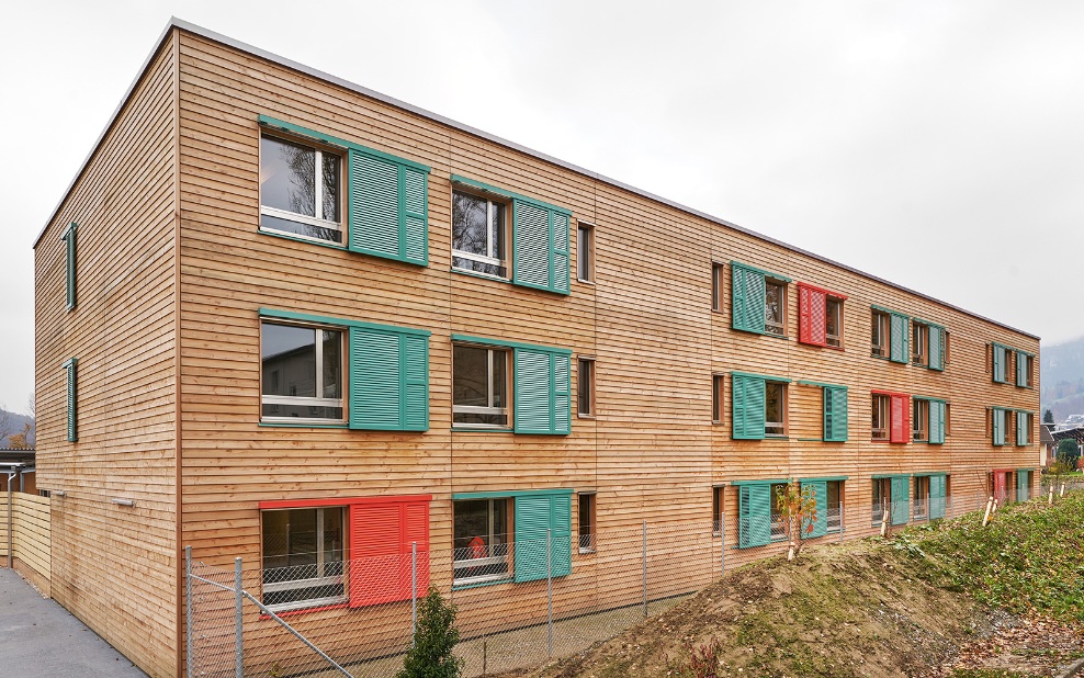 Modular timber construction asylum centre Grosshof Kriens