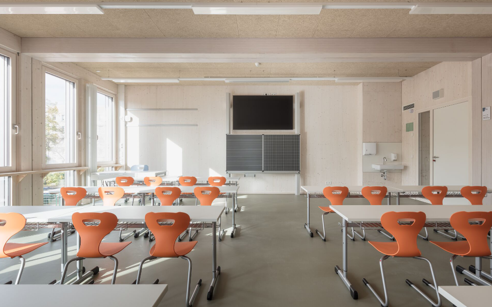 Klassenzimmer des Schulmodulbaus in Dresden