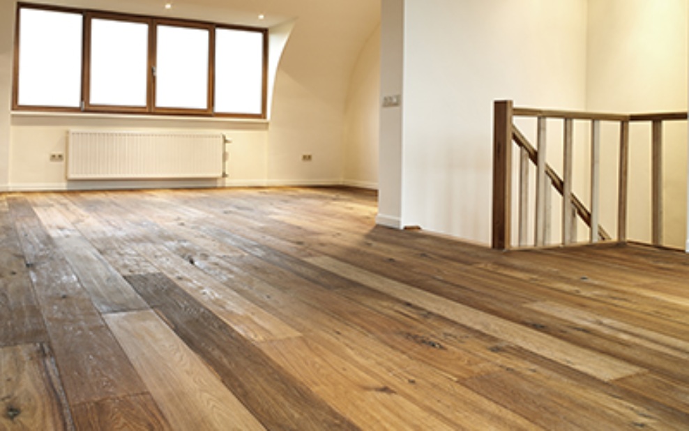 Floor strips installed in living room