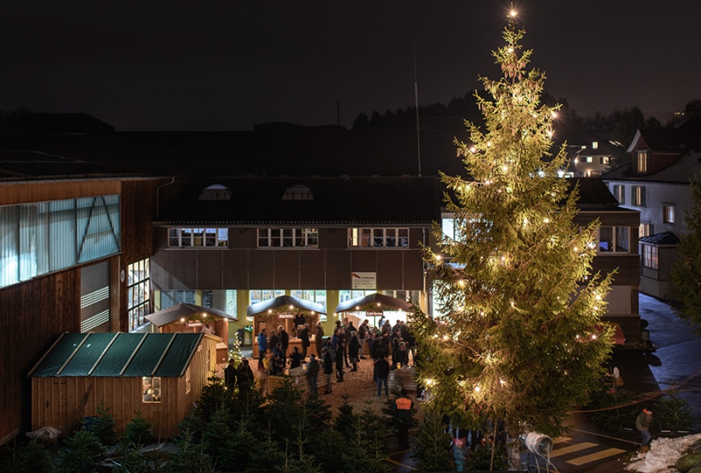 Drohnenaufnahme vom Erlenhof in Gossau mit Umgebung