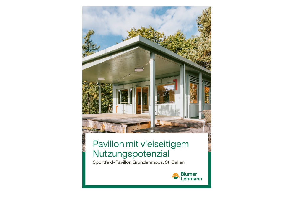 Titelseite der Broschüre für Occasionsmodule Sportfeld in Deutsch