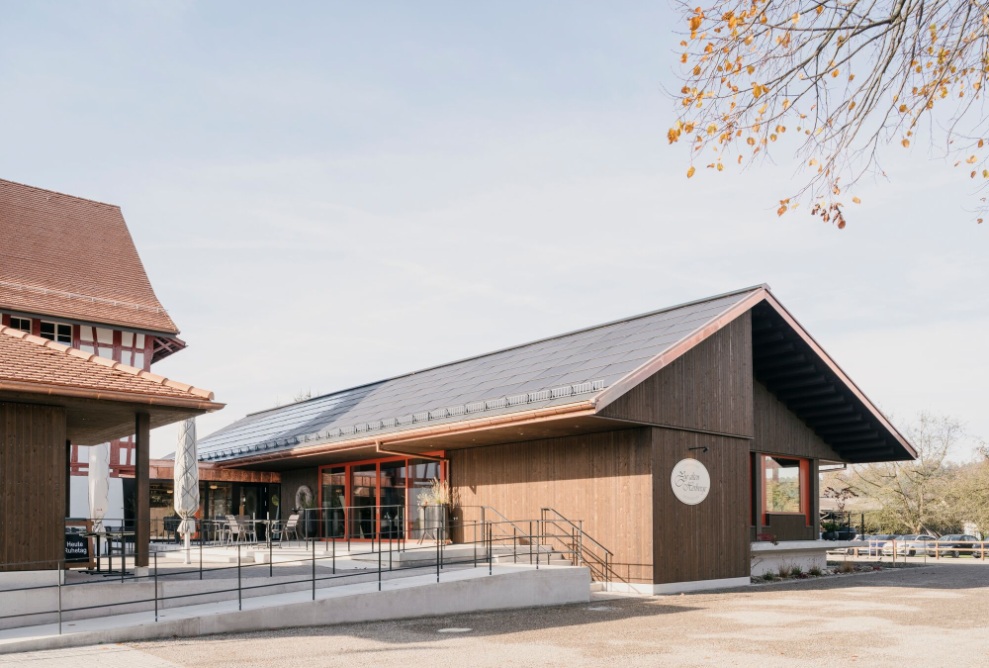 Terrasse der alten Herberge in Niederbüren