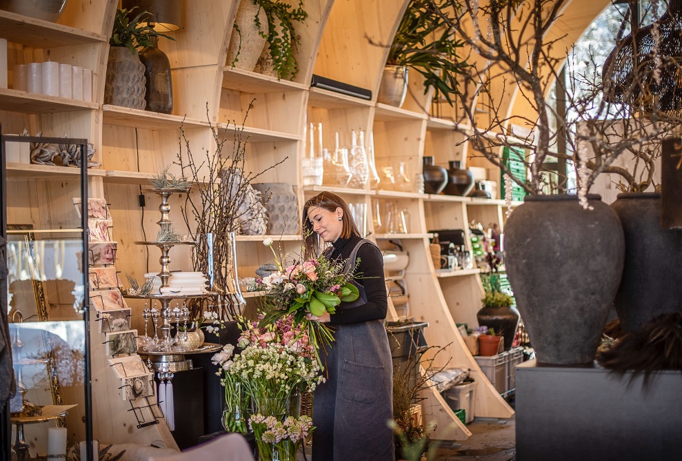 Interior view of the flower shop