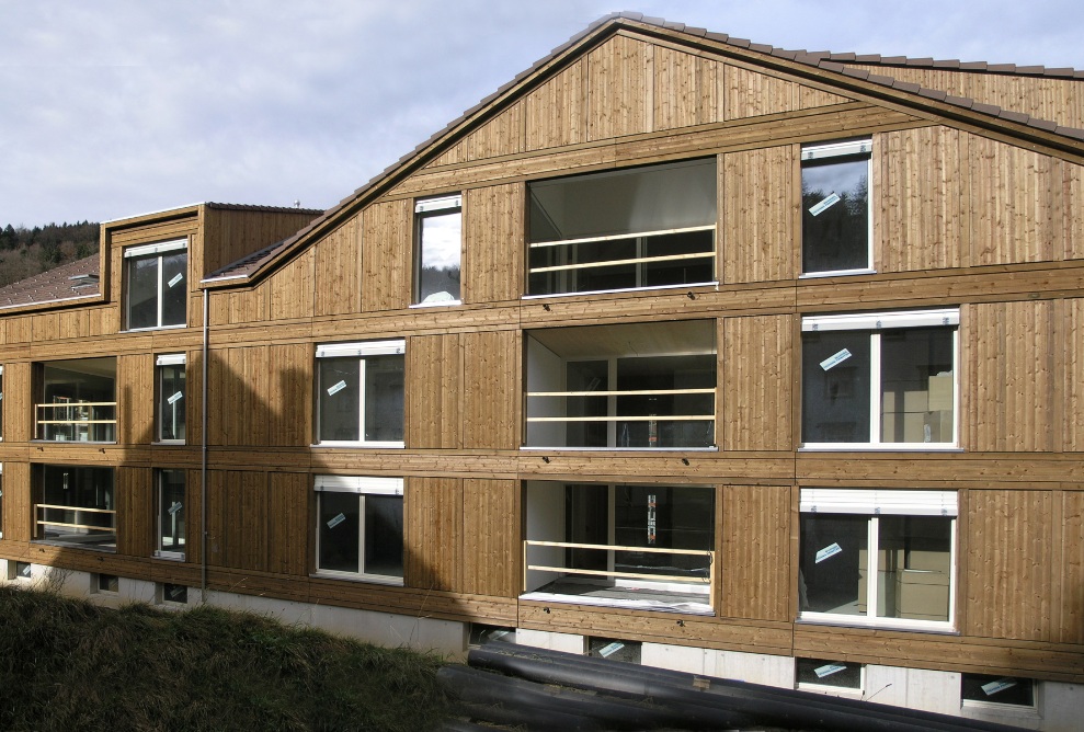 View of the shell of the Mattenbach apartment building