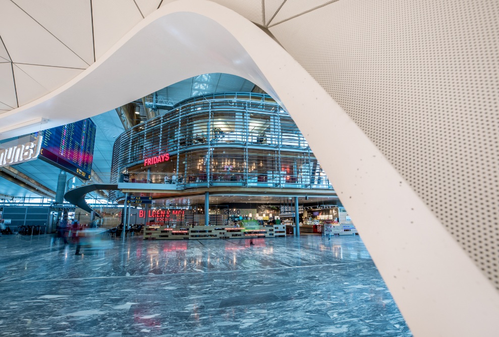 Detailed view of a pavilion at the airport in Oslo