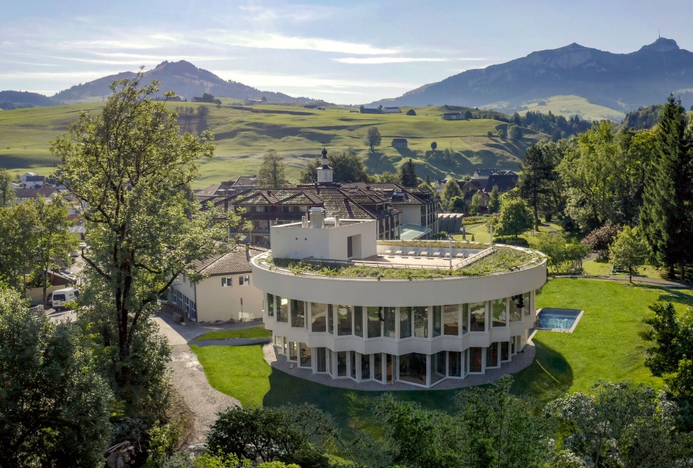 La maison de bains vue du ciel